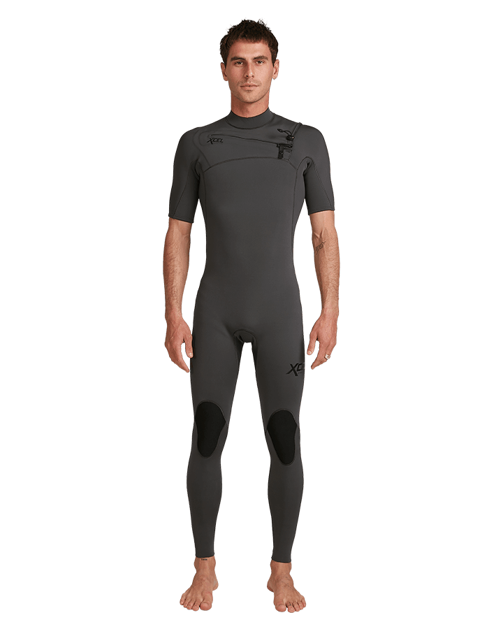 MENS XCEL COMP -SHORT SLEEVE STEAMER (CHARCOAL) - Board Store XcelWetsuits  