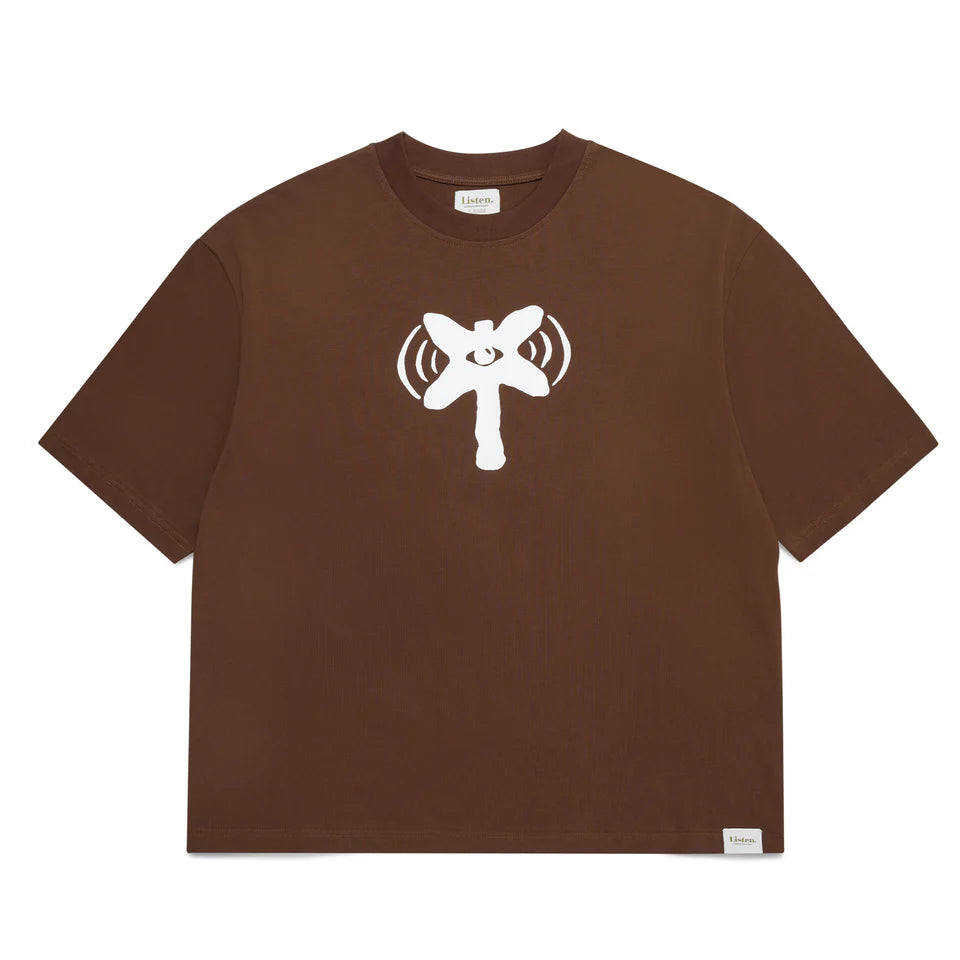 Listen Signal Tee - Brown
