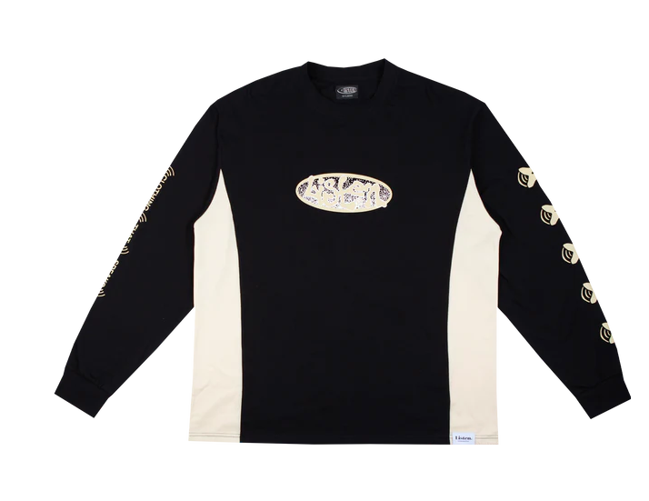 Listen Cooling long sleeve tee - Black and Cream - Board Store LISTENTee Shirt