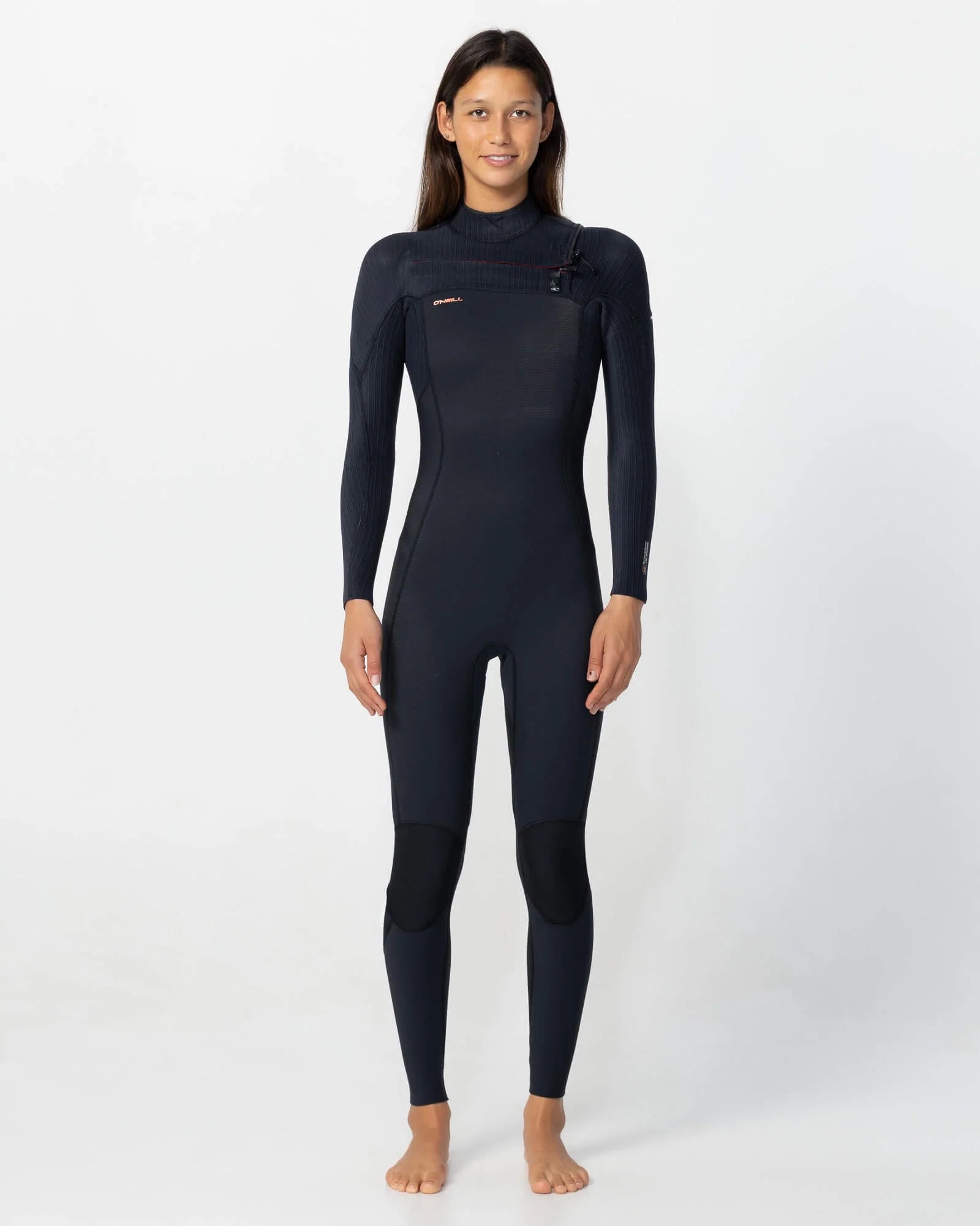 O'neill Womens Hyperfreak 3/2+ mm Steamer (Chest Zip) Wetsuit - BLK/BLK