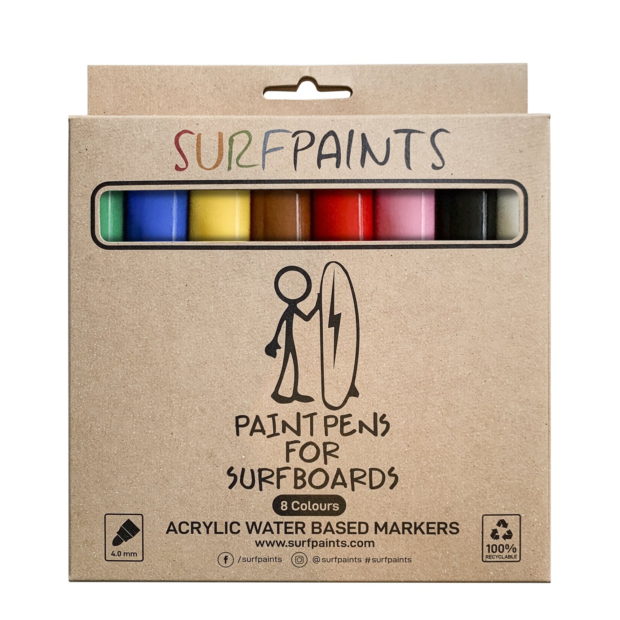 SurfPaints - Premium 8 Pack - Primary Set - Board Store Surf PaintAccessories