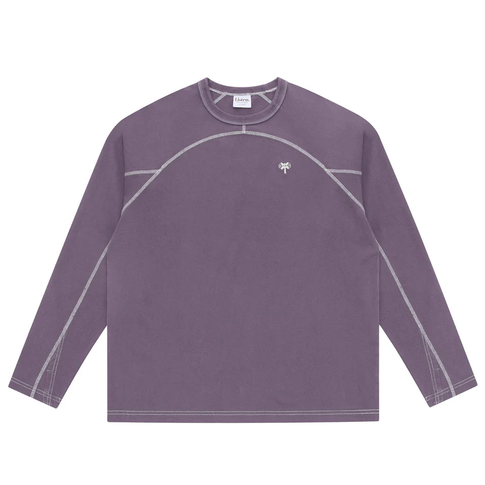 Listen Signal Long Sleeve Tee - Plum