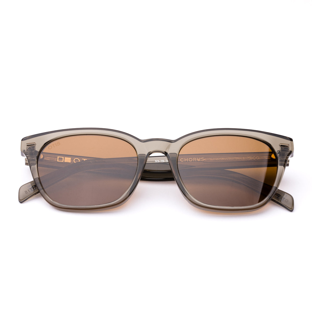 Otis Chorus Sunglasses in Eco Crystal Fern / Brown, front view
