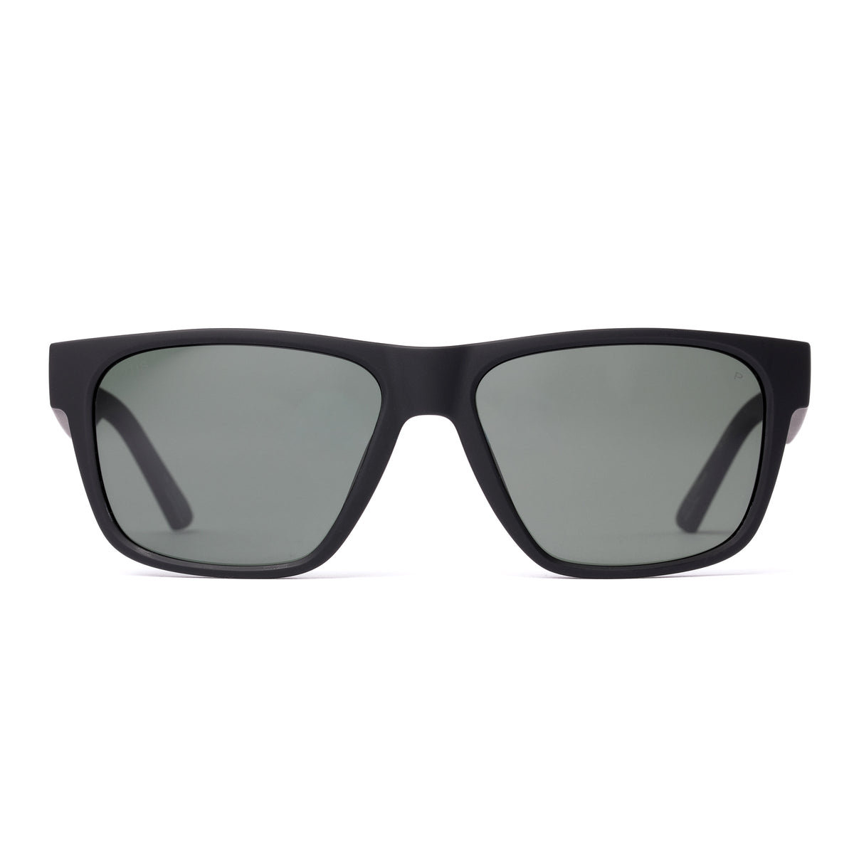 Otis High Tide Sunglasses in Matte Black / Grey Polar, angled view