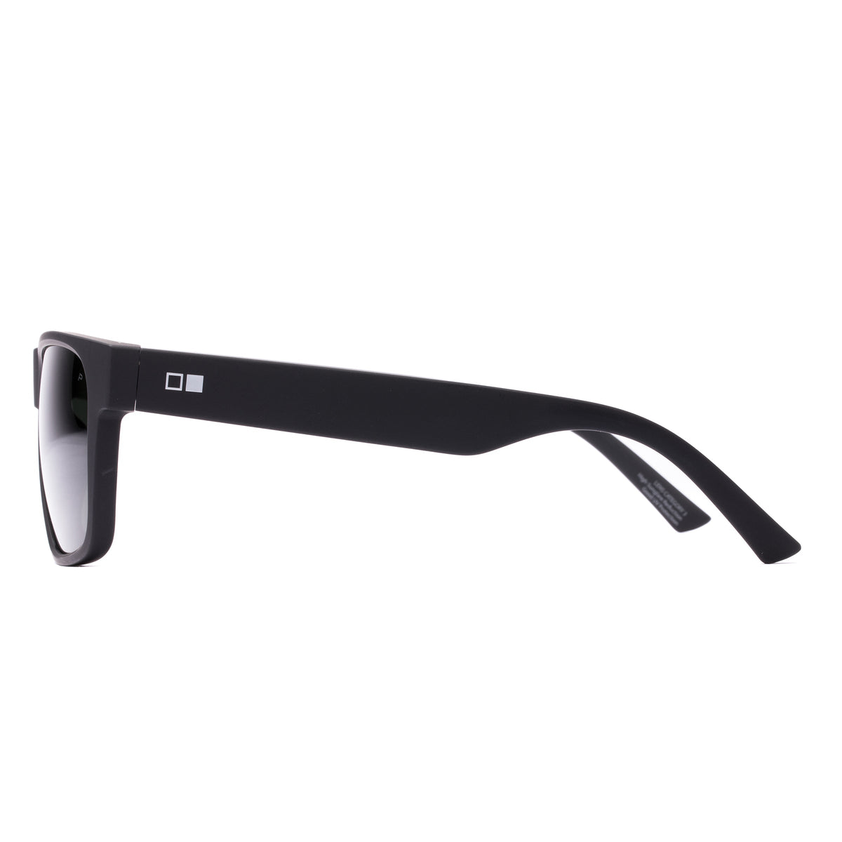 Otis High Tide Sunglasses in Matte Black / Grey Polar, folded view