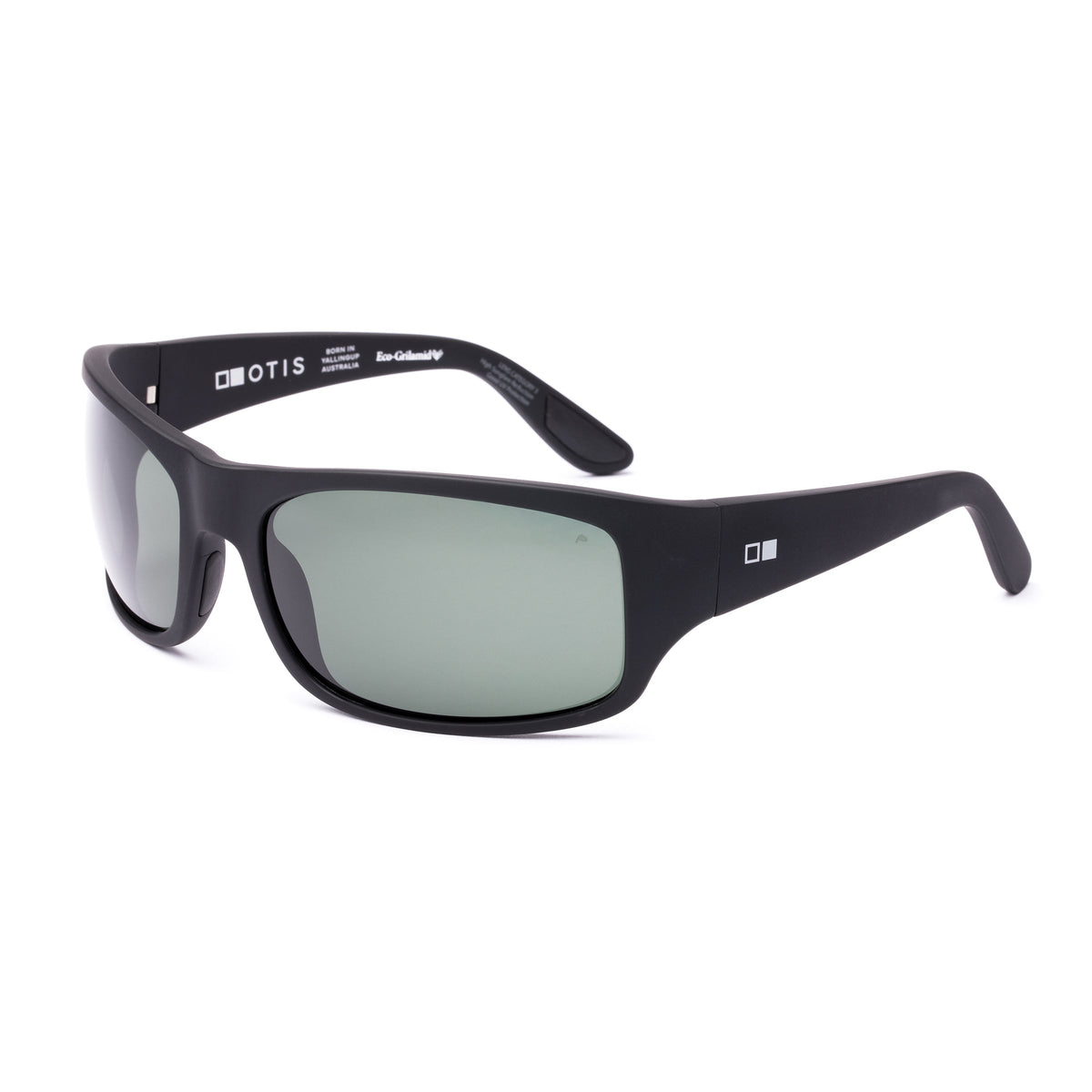 Otis Concrete Wave Sunglasses in Matte Black / Grey Polar, side view