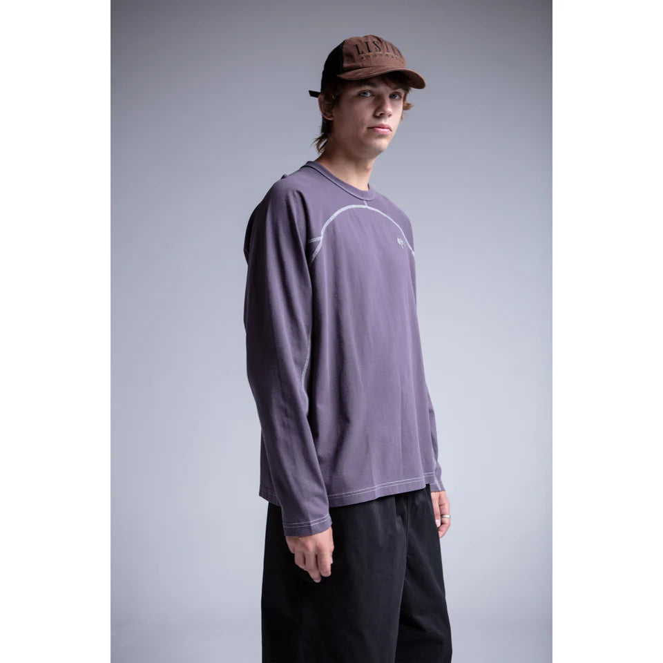 Listen Signal Long Sleeve Tee - Plum
