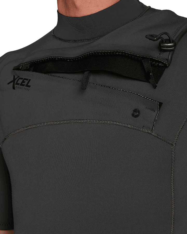 MENS XCEL COMP -SHORT SLEEVE STEAMER (CHARCOAL) - Board Store XcelWetsuits  