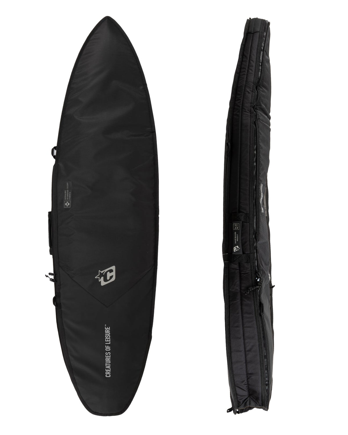 Creatures Shortboard Double DT2.0 Board Cover Black Silver