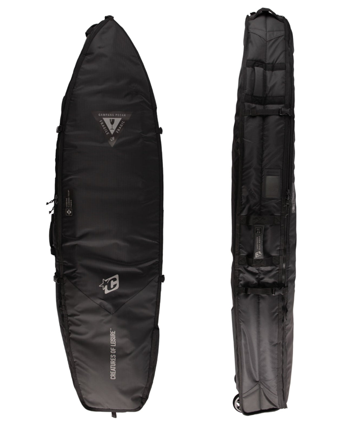 Creatures Shortboard Triple Wheely DT2.0 Board Cover Black Silver