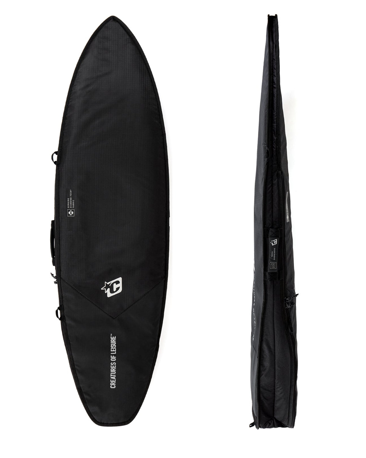Creatures Shortboard Travel DT2.0 Board Cover Black Silver