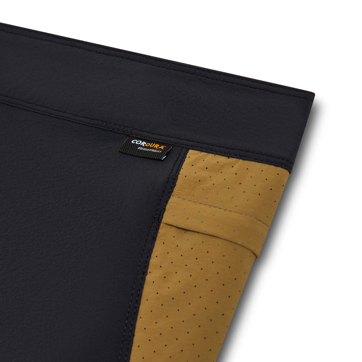 Florence Cordura Airtex Boardshort Black/Tan side panel detail