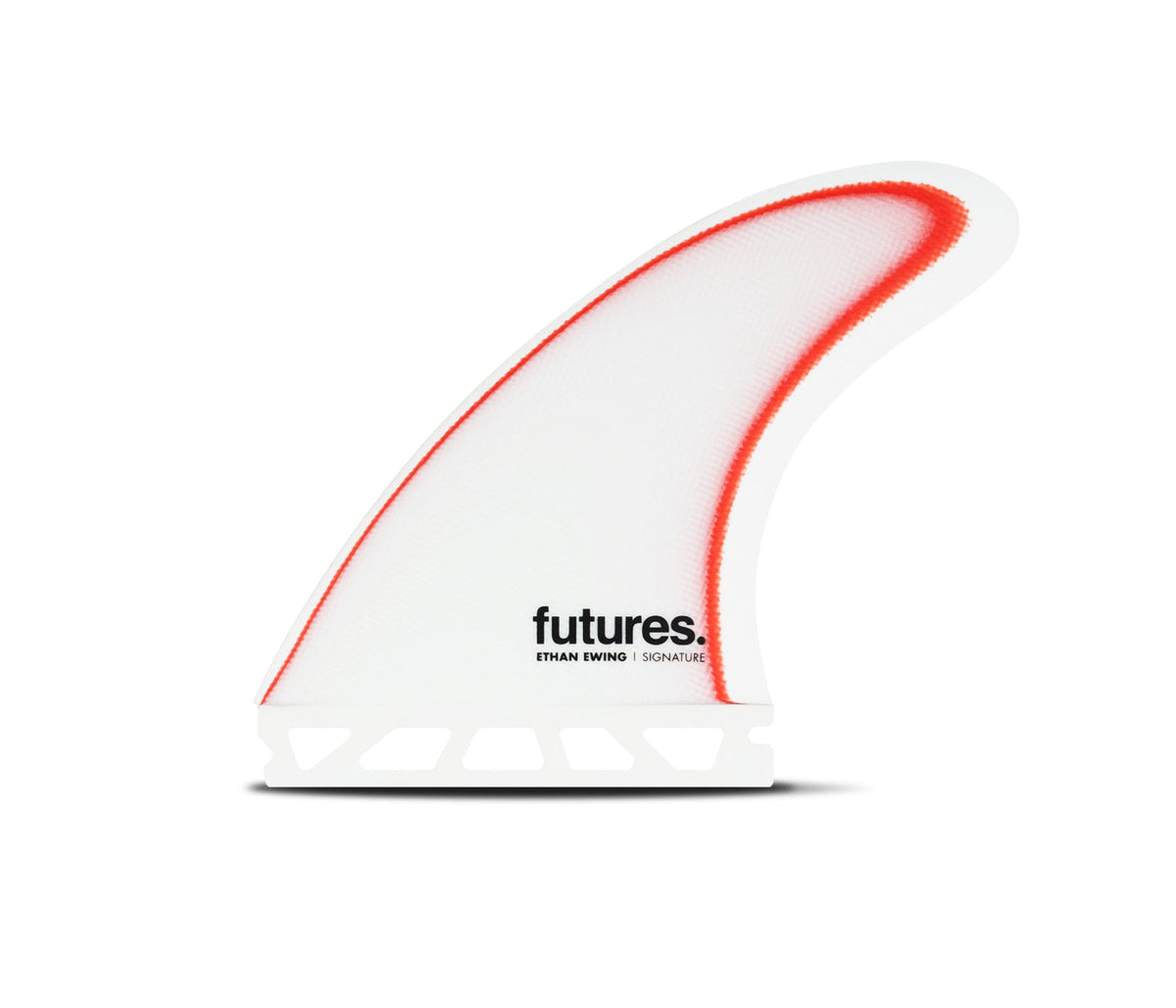 Futures Ethan Ewing Signature Fiberglass Thruster (L) in White/Red, side fin