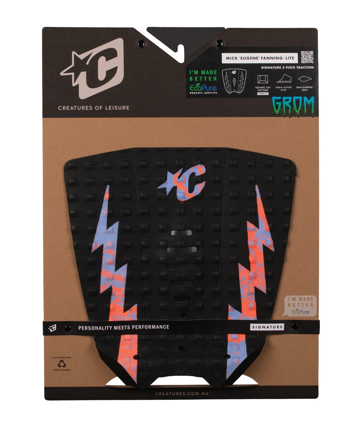 Creatures Grom Mick Eugene Fanning Lite Signature Traction Black Purple Haze Swirl