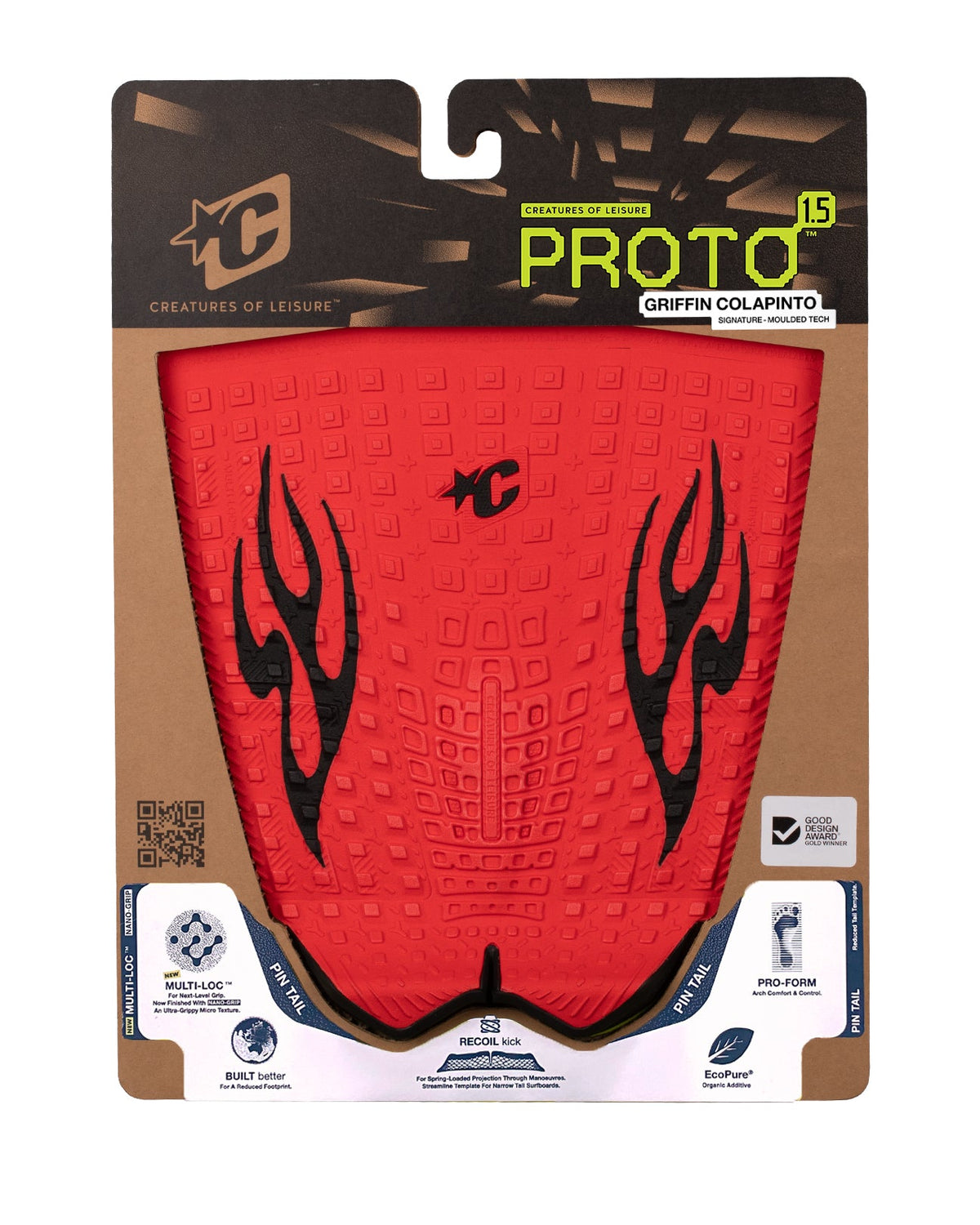 Creatures Proto 1.5 Pin Tail Signature Traction Griffin Colapinto Eco Fluro Red Flames