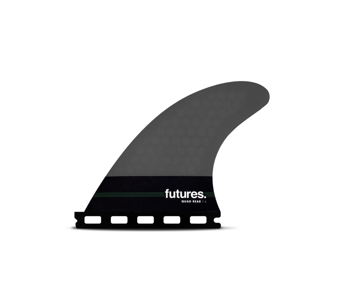 Futures Neutral Honeycomb Quad Rears in Grey, L side fin