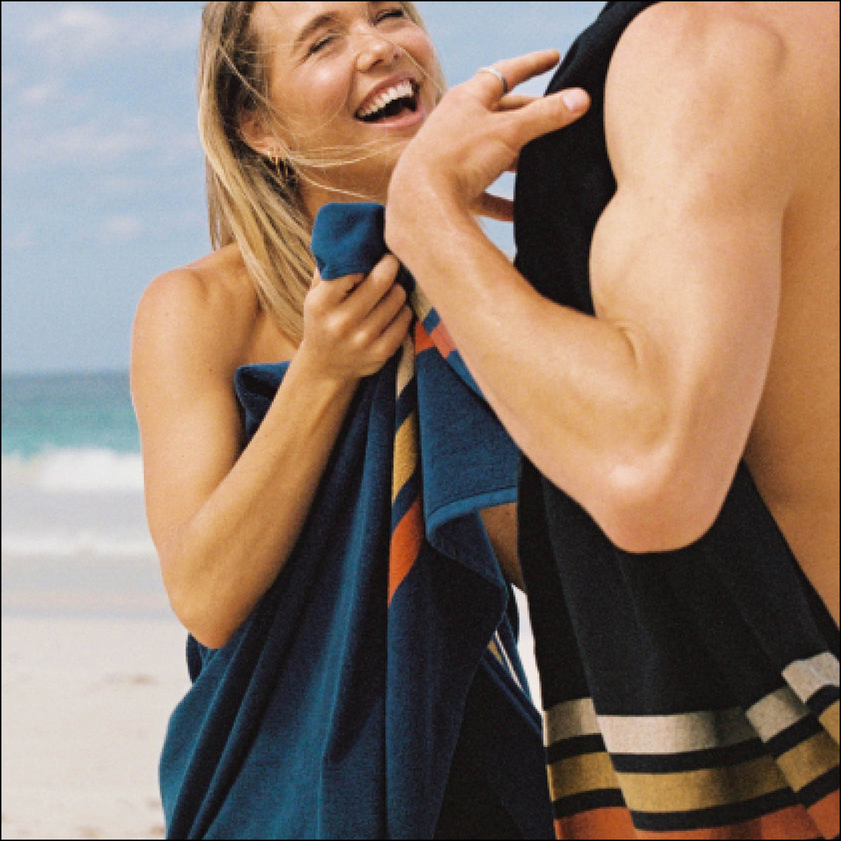 Layday Pontoon Cotton Towel Navy