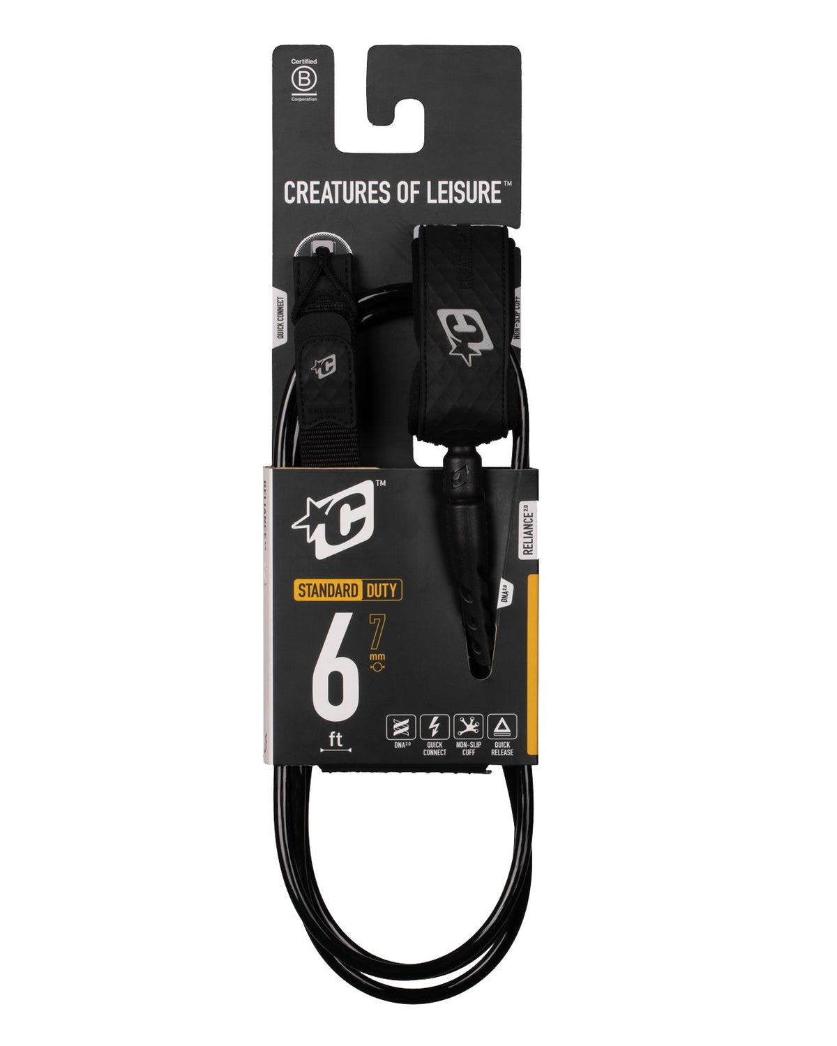 Creatures Reliance 2.0 Standard Duty Leash Black Silver