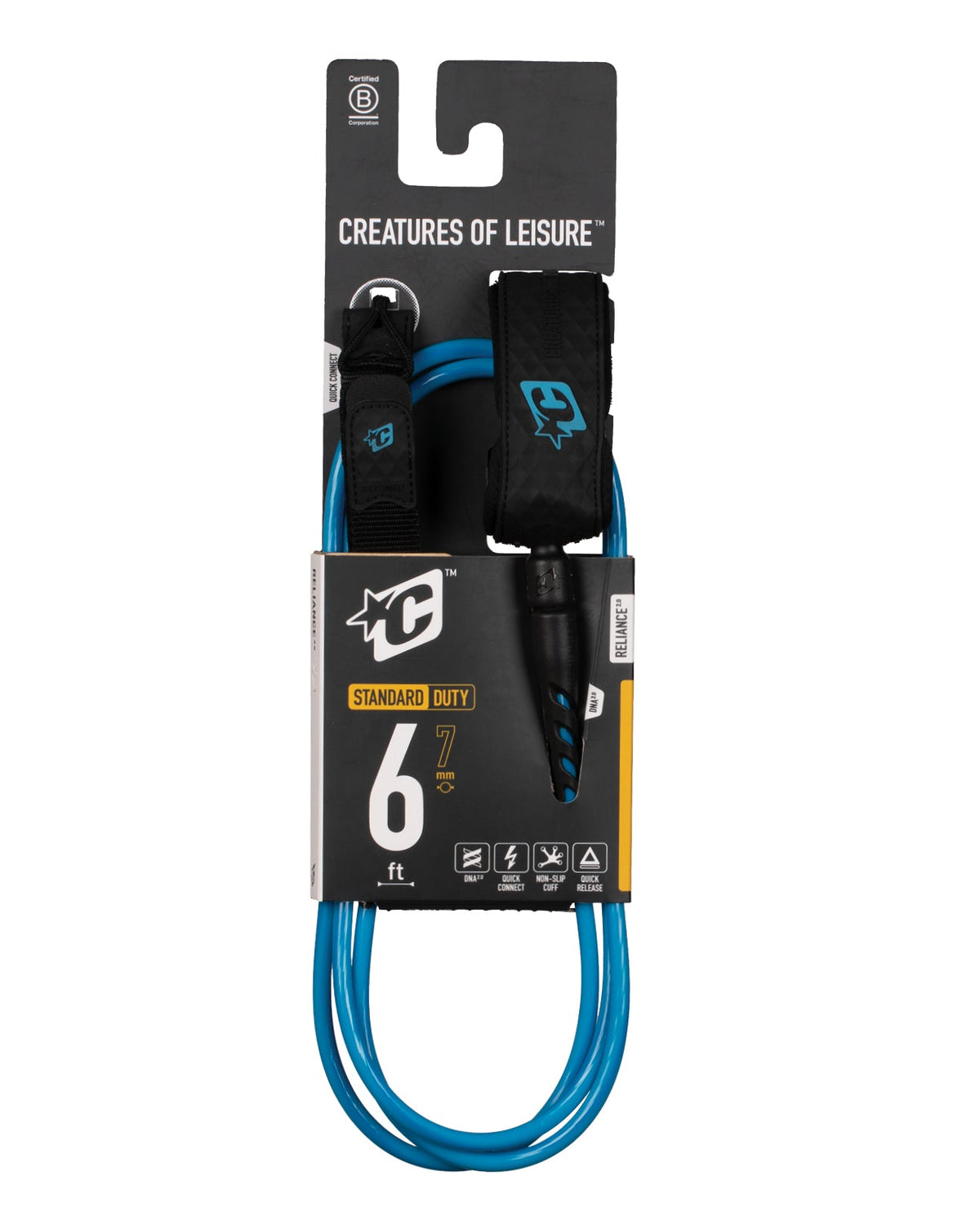 Creatures Reliance 2.0 Standard Duty Leash Cyan Twist Black