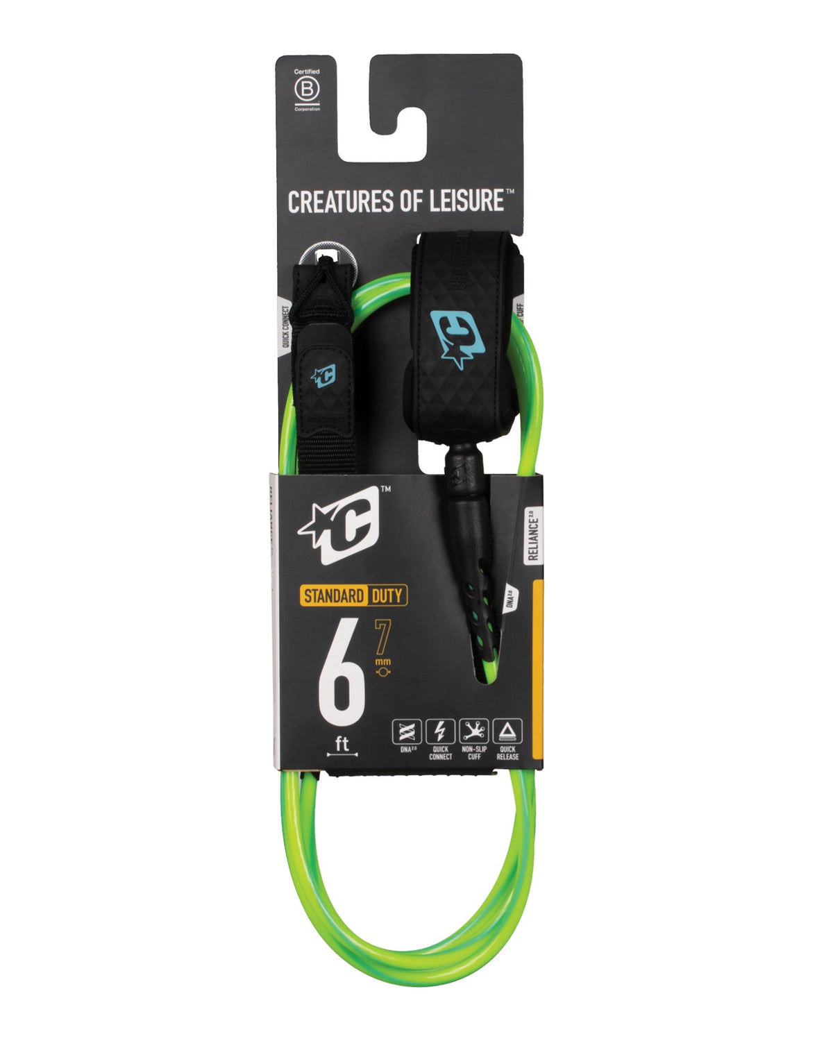Creatures Reliance 2.0 Standard Duty Leash Pine Lime Twist Black