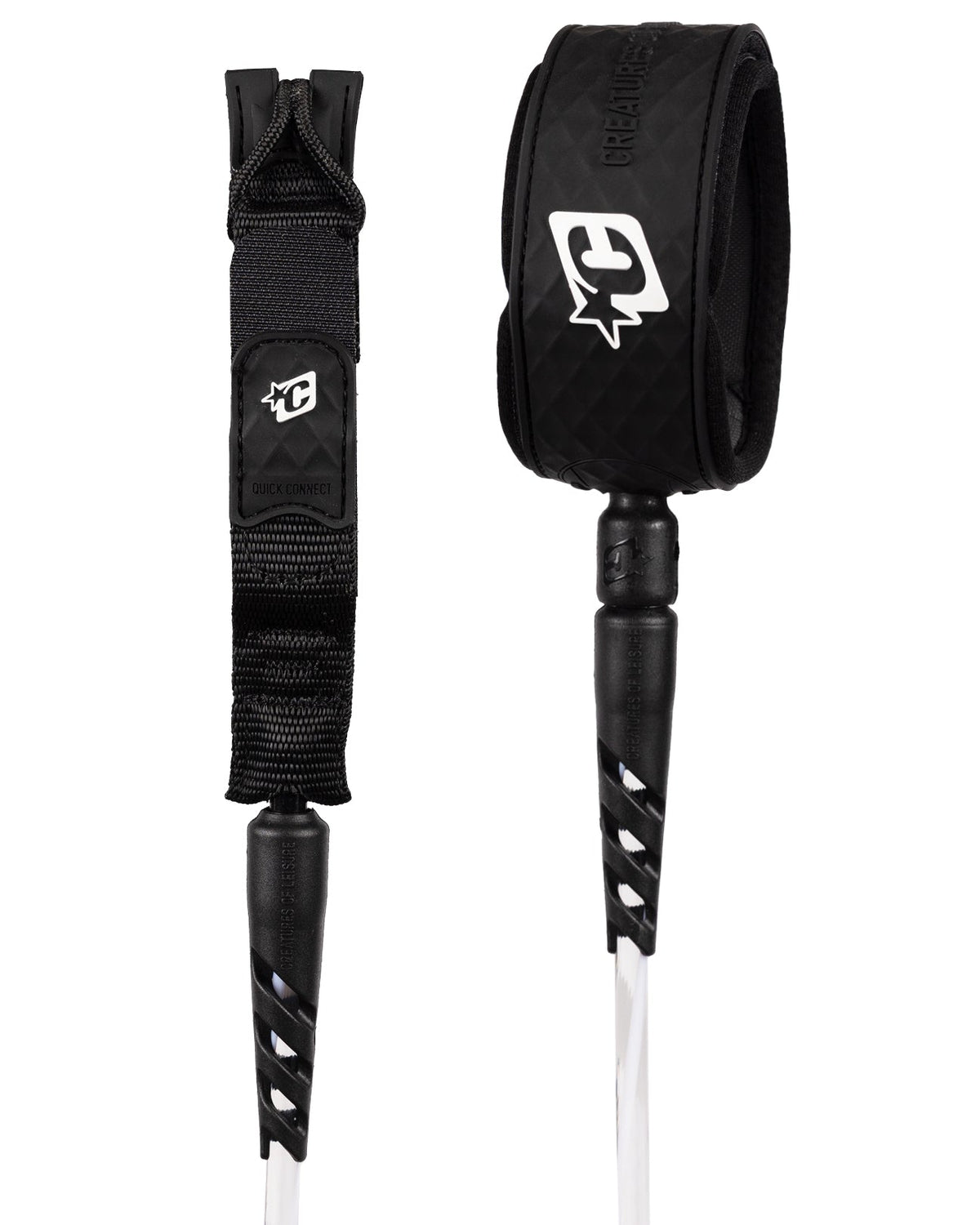 Creatures Reliance 2.0 Standard Duty Leash Clear White Twist Black