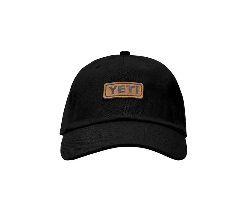 YETI LEATHER LOGO BADGE HAT DARK BLACK - Board Store YetiHats  