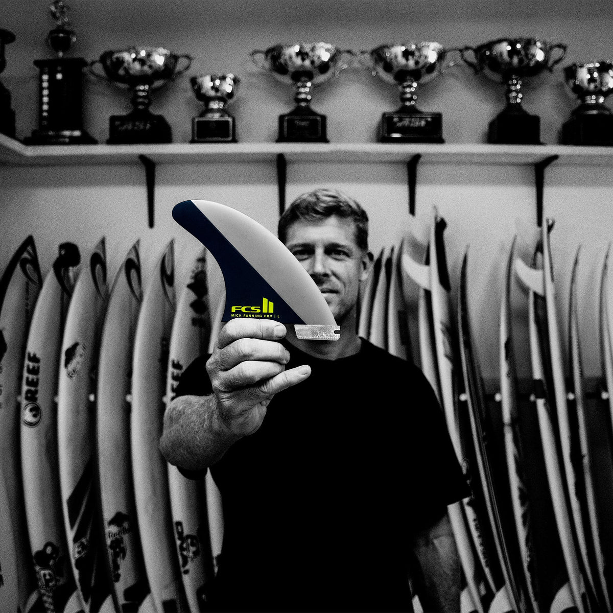 FCS II Mick Fanning PG Pro Tri Fins Black/Acid lifestyle