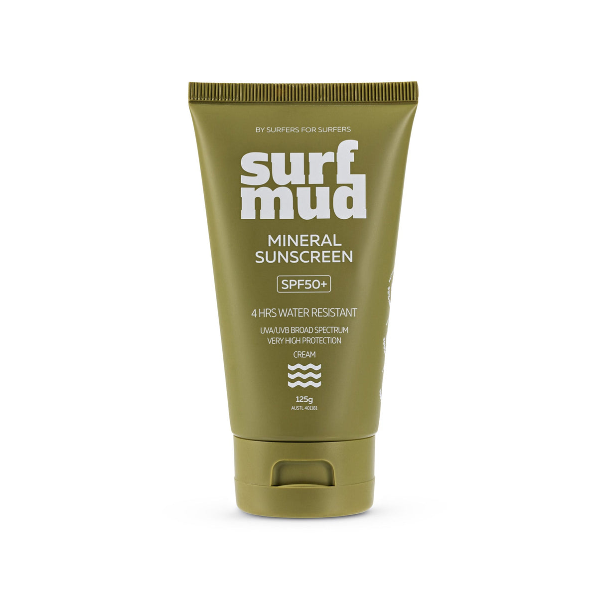 SurfMud Mineral Sunscreen SPF50+ 125g front