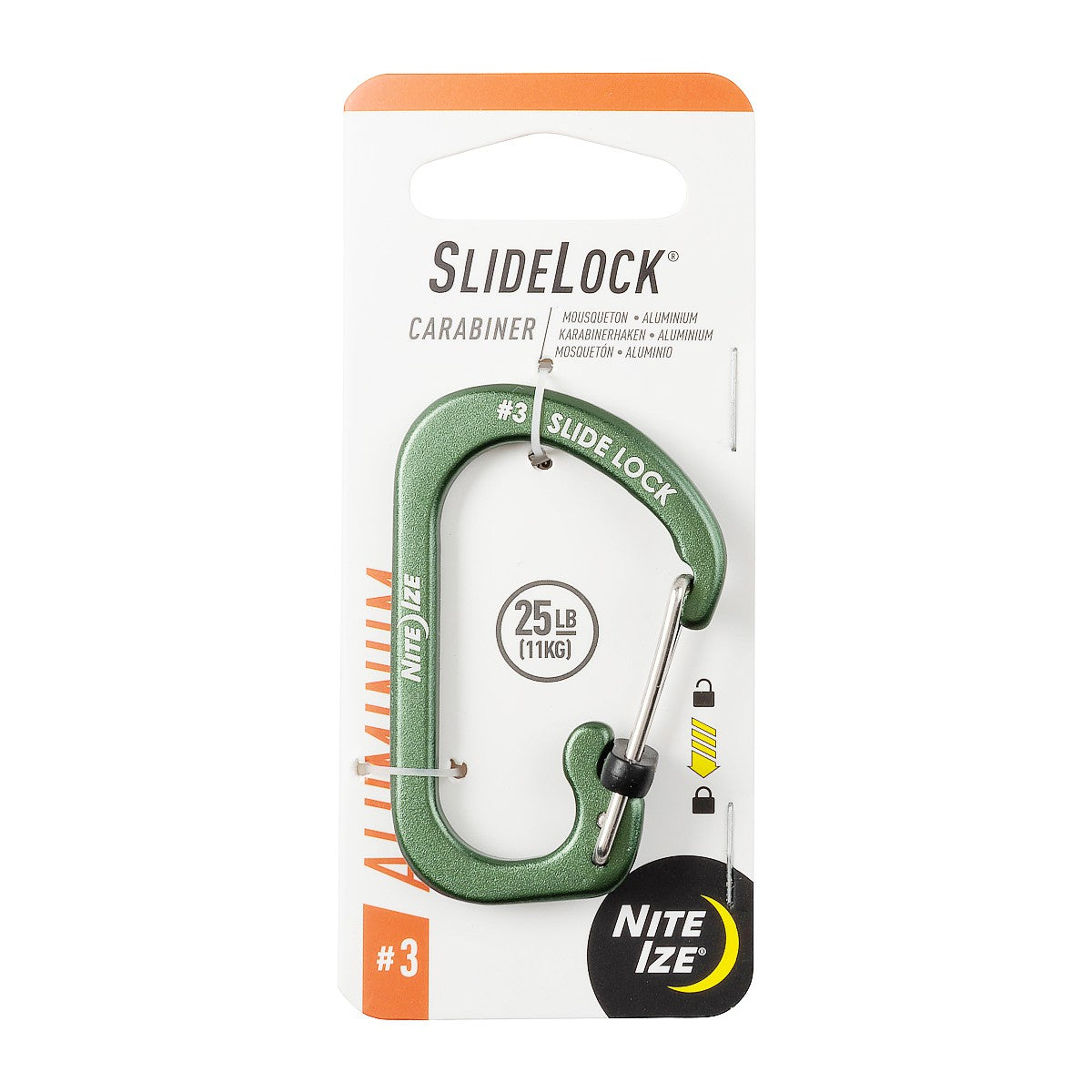 Nite Ize SlideLock Carabiner Aluminium - Olive