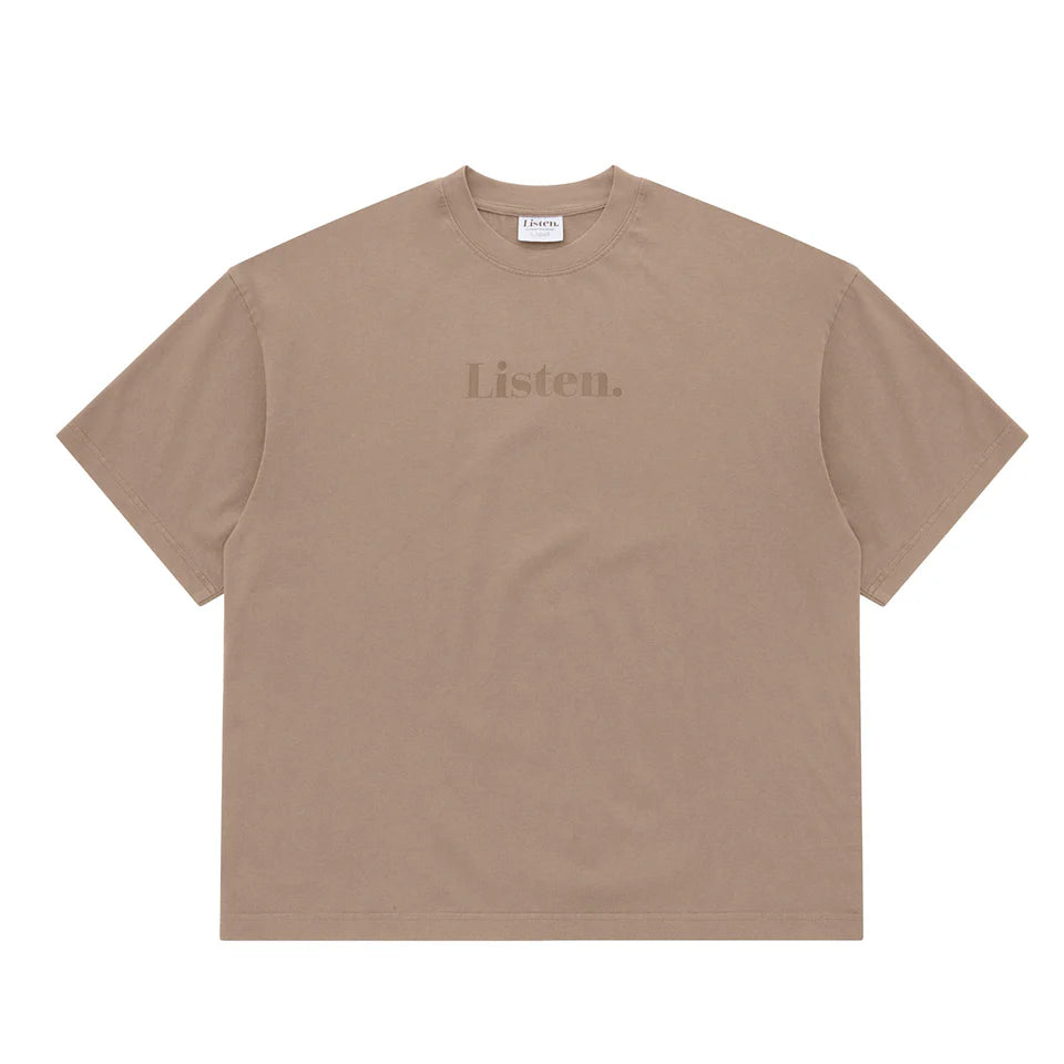 Listen - Contrast Logo Tee - Brown