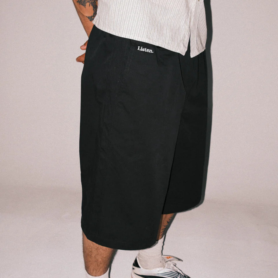 Listen - Loud and Long Walk Short -Black - Board Store LISTENBoard shorts  