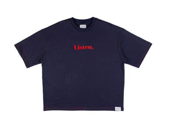 Listen - Contrast Logo Tee - Navy - Board Store LISTENShirt  