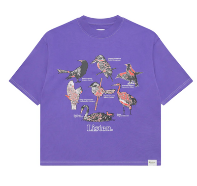 Listen -Sounds Of Australia tee - Purple