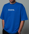 Listen - Contrast Logo Tee BLUE