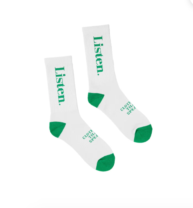 Listen - Logo Sock Green - Board Store LISTENShirt  