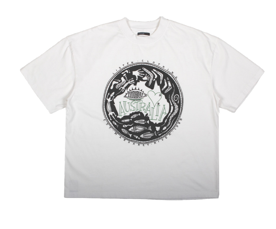 Listen - I LOVE AUSTRALIA TEE - White - Board Store LISTENShirt  