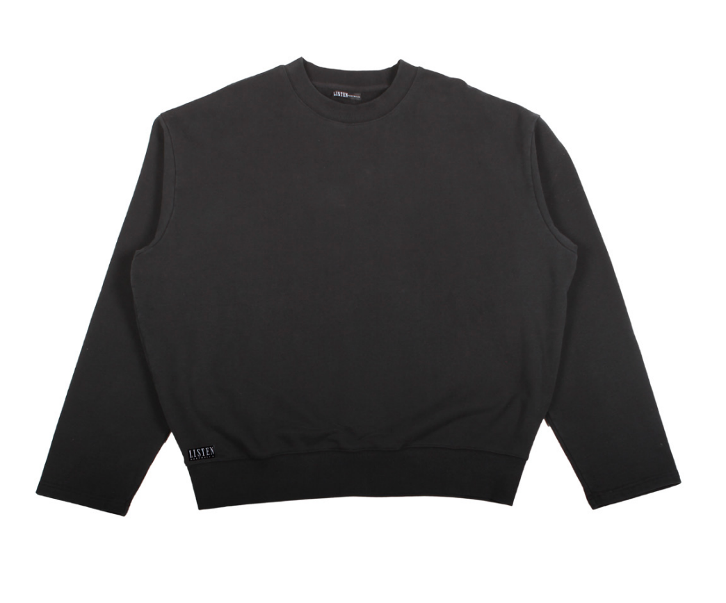 Listen - ARCHIVE SWEATER - Washed Black - Board Store LISTENShirt  