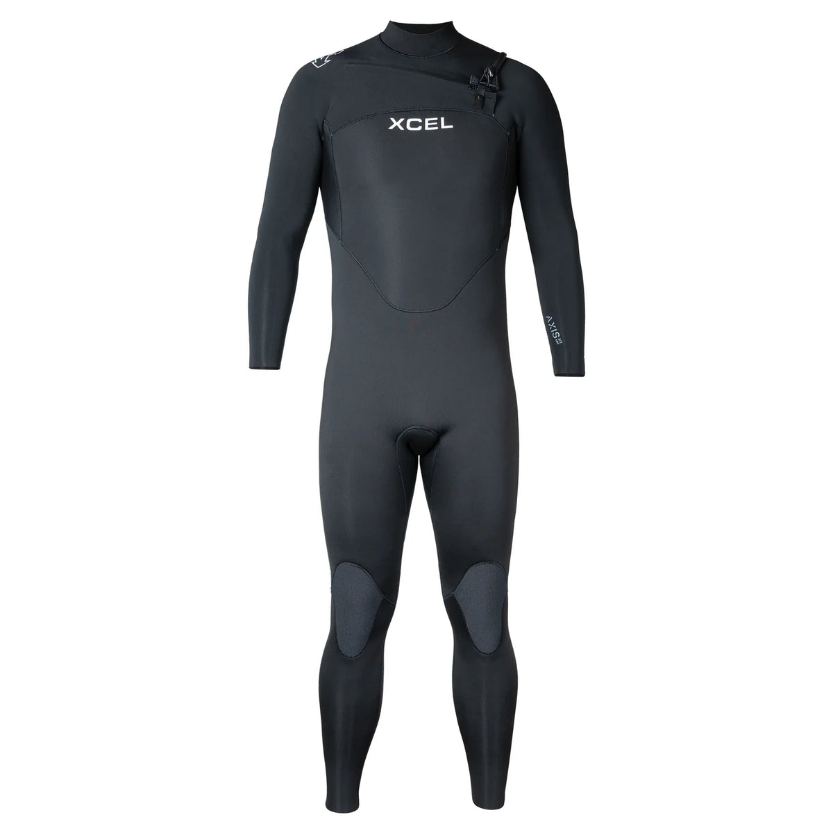 Xcel Mens Axis X2 Chest Zip Steamer 3/2mm in Black, front view