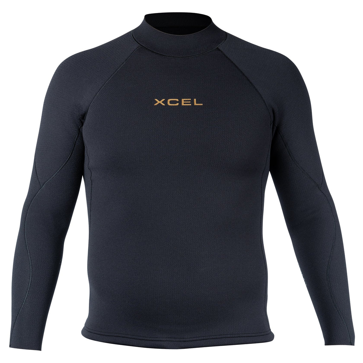 Xcel Mens Comp+ Long Sleeve Jacket 1.5mm in Black, front view