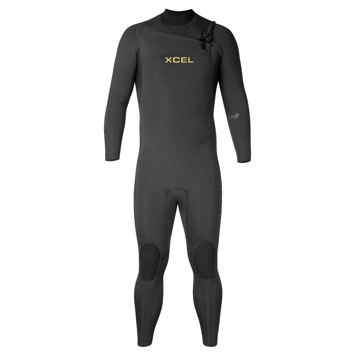 Xcel Mens Comp Long Sleeve Steamer 3/2mm in Black, front view