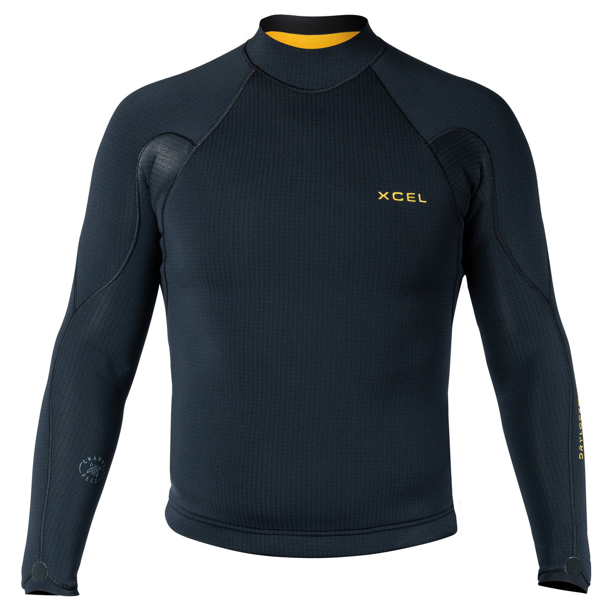 Xcel Mens Drylock Long Sleeve Jacket 2mm in Black, front view