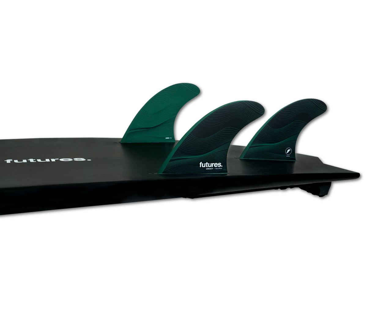 Futures Legacy Series Neutral Honeycomb Thruster in Green, F8 - LARGE centre fin