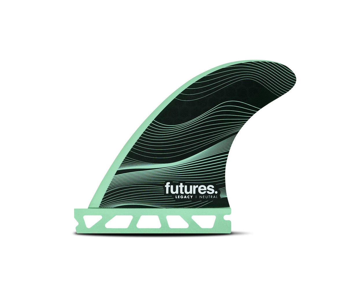 Futures Legacy Series Neutral Honeycomb Thruster in Green, F3 - X-SMALL side fin