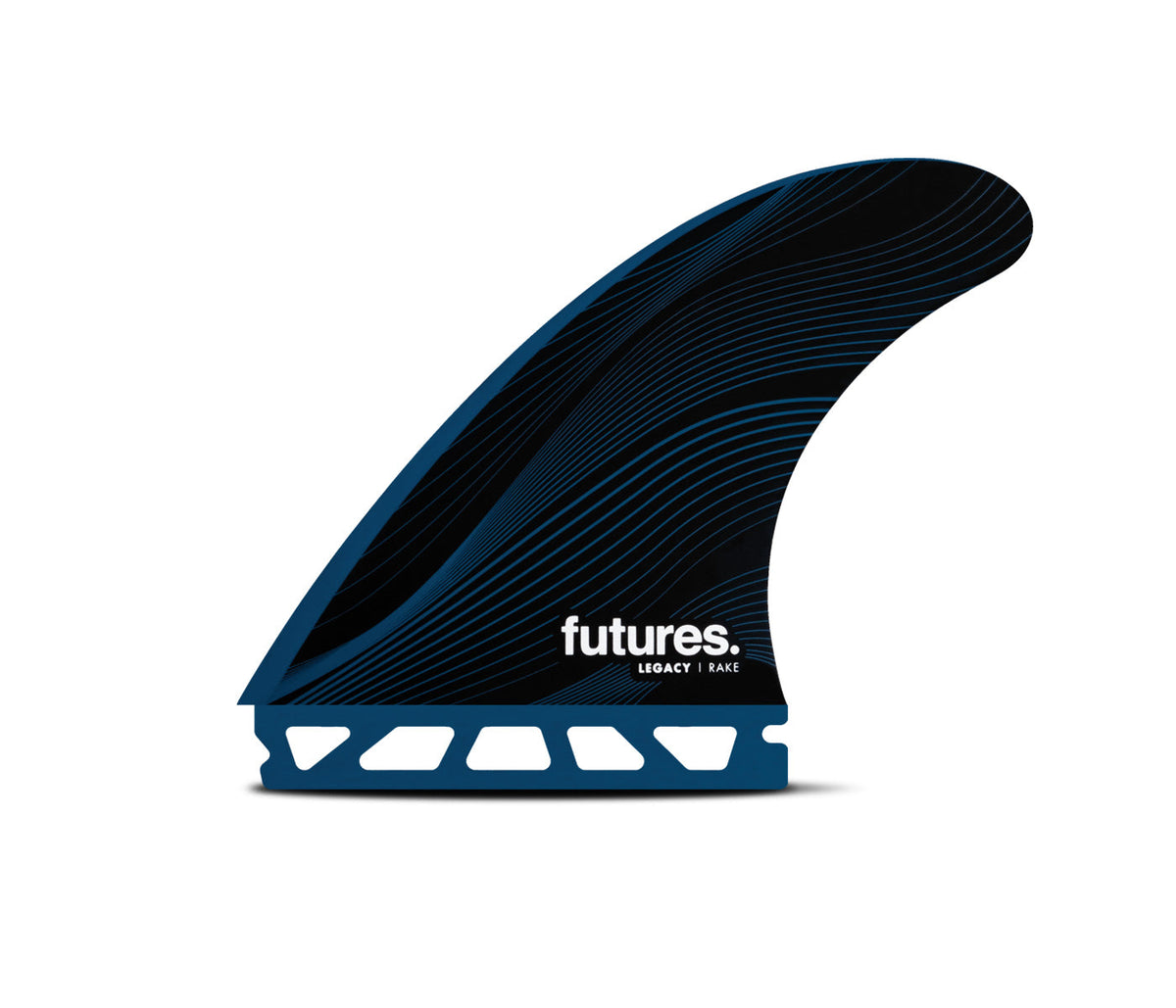 Futures Legacy Series Rake Honeycomb Thruster in Blue, R8 - LARGE side fin