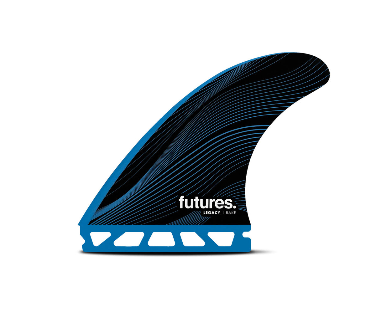 Futures Legacy Series Rake Honeycomb Thruster in Blue, R6 - MEDIUM side fin