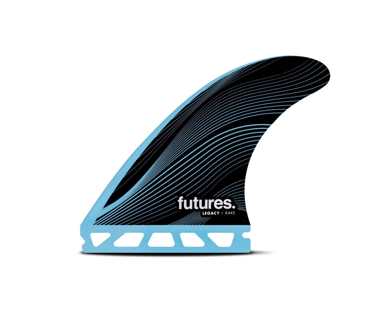 Futures Legacy Series Rake Honeycomb Thruster in Blue, R4 - SMALL side fin
