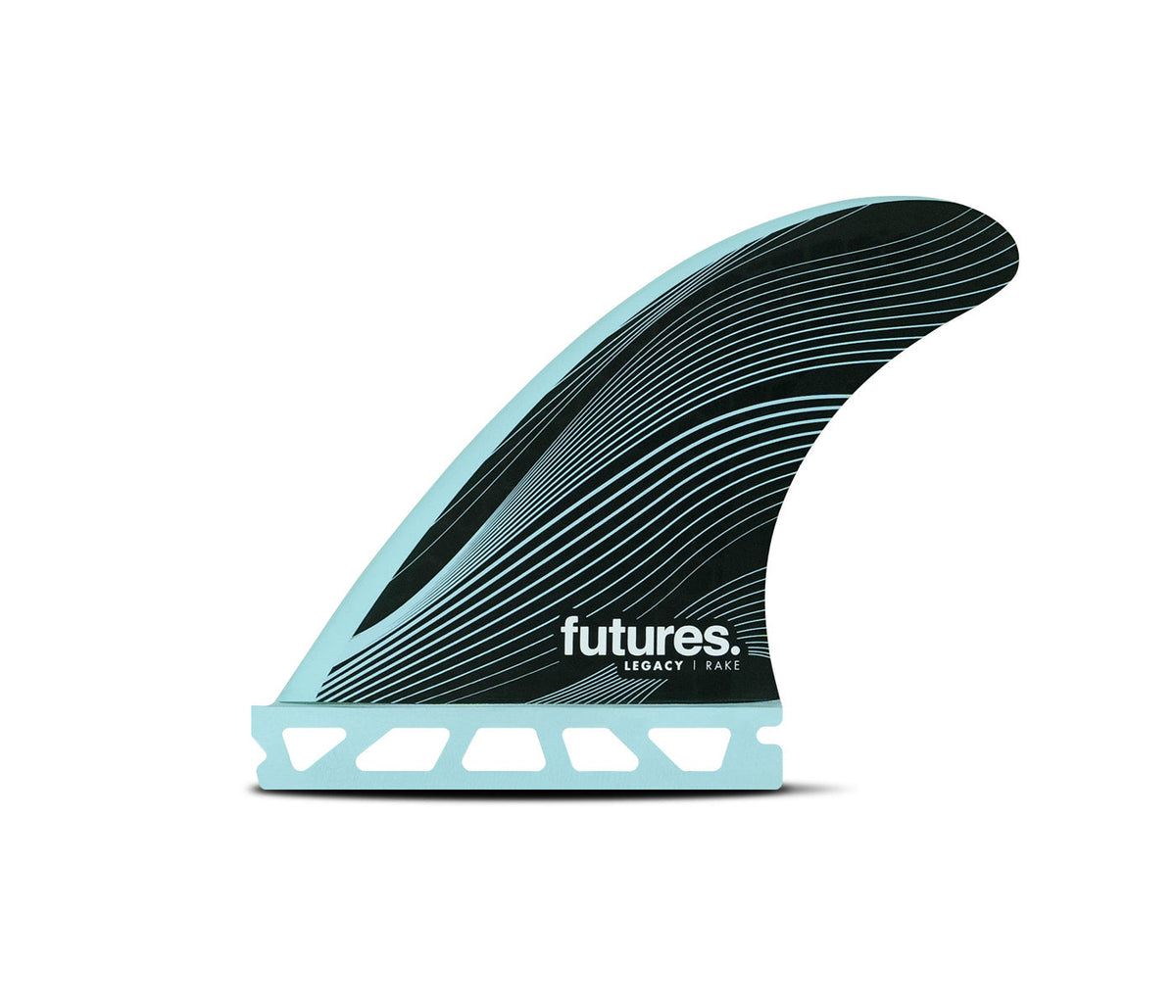 Futures Legacy Series Rake Honeycomb Thruster in Blue, R3 - X-SMALL side fin