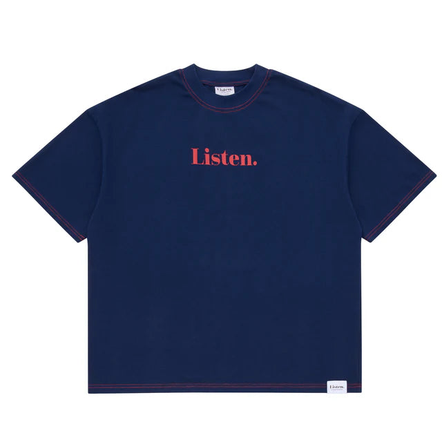 Listen - Logo Tee - Navy / Red - Board Store LISTENShirt  