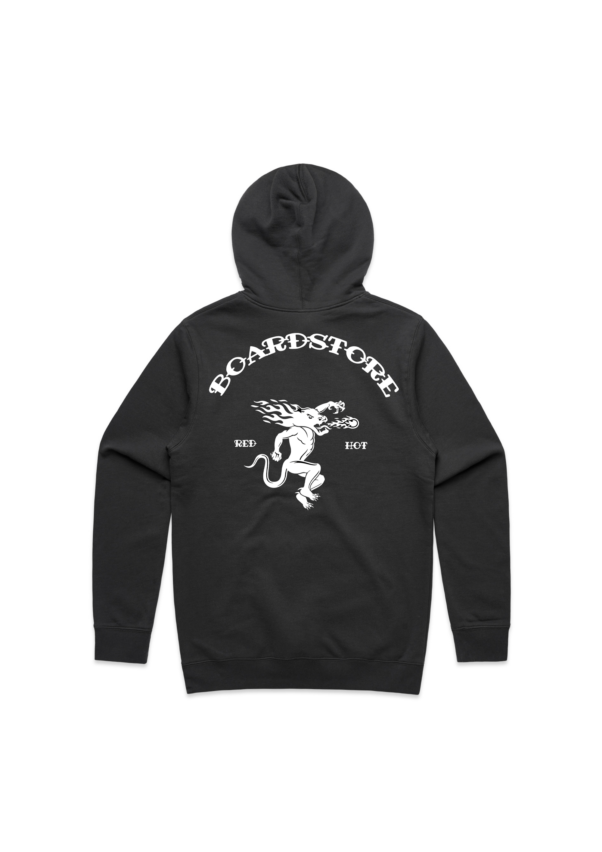 Boardstore Fireball Hood - Black / White Print - Board Store Board StoreTee Shirt  