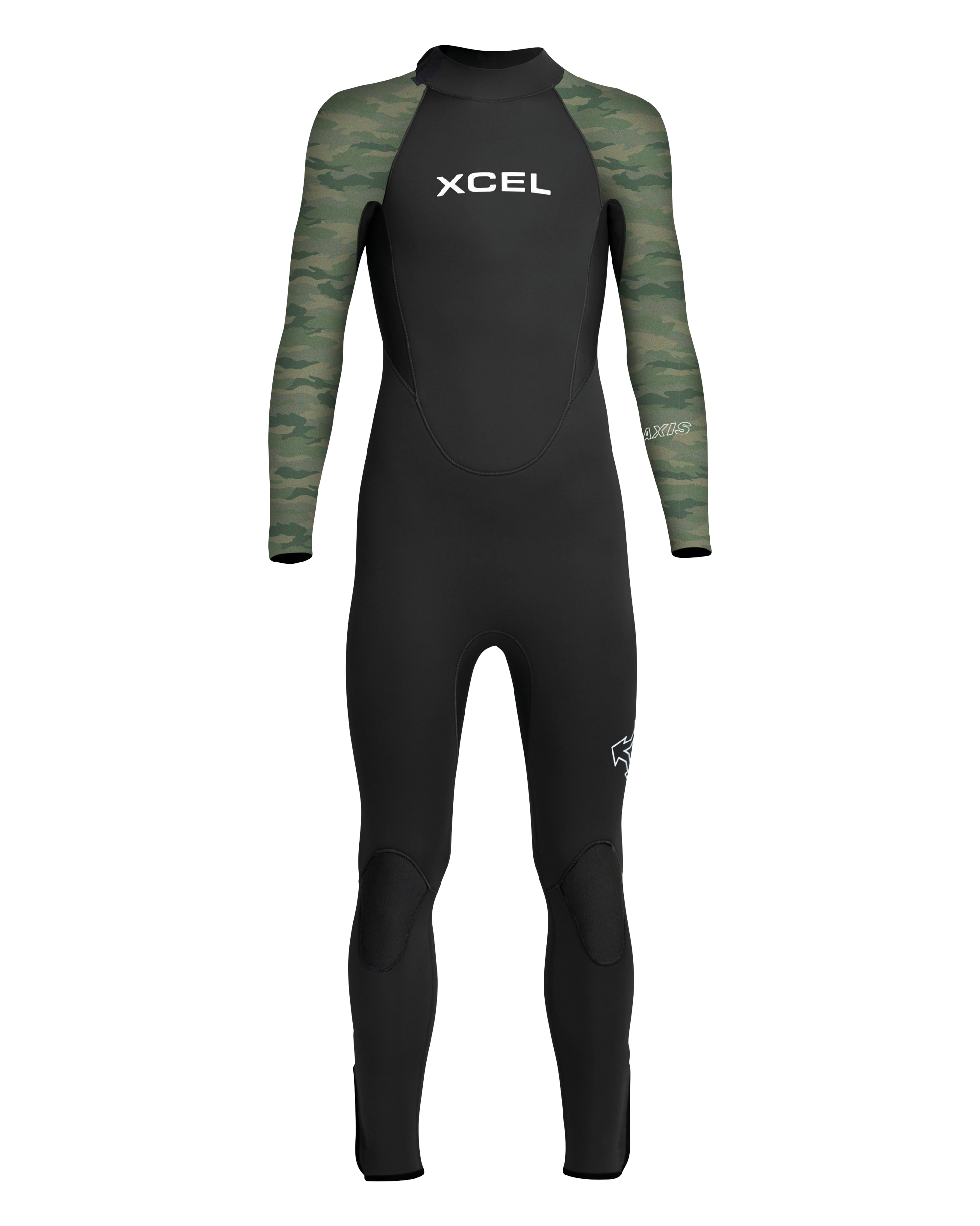 XCEL YOUTH AXIS 3/2MM BACK ZIP WETSUIT - BLACK/GREEN CAMO - Board Store XcelWetsuits  